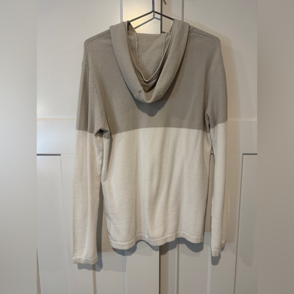 Calvin Klein Beige and White Hooded Waffle Sweater - Picture 5 of 5